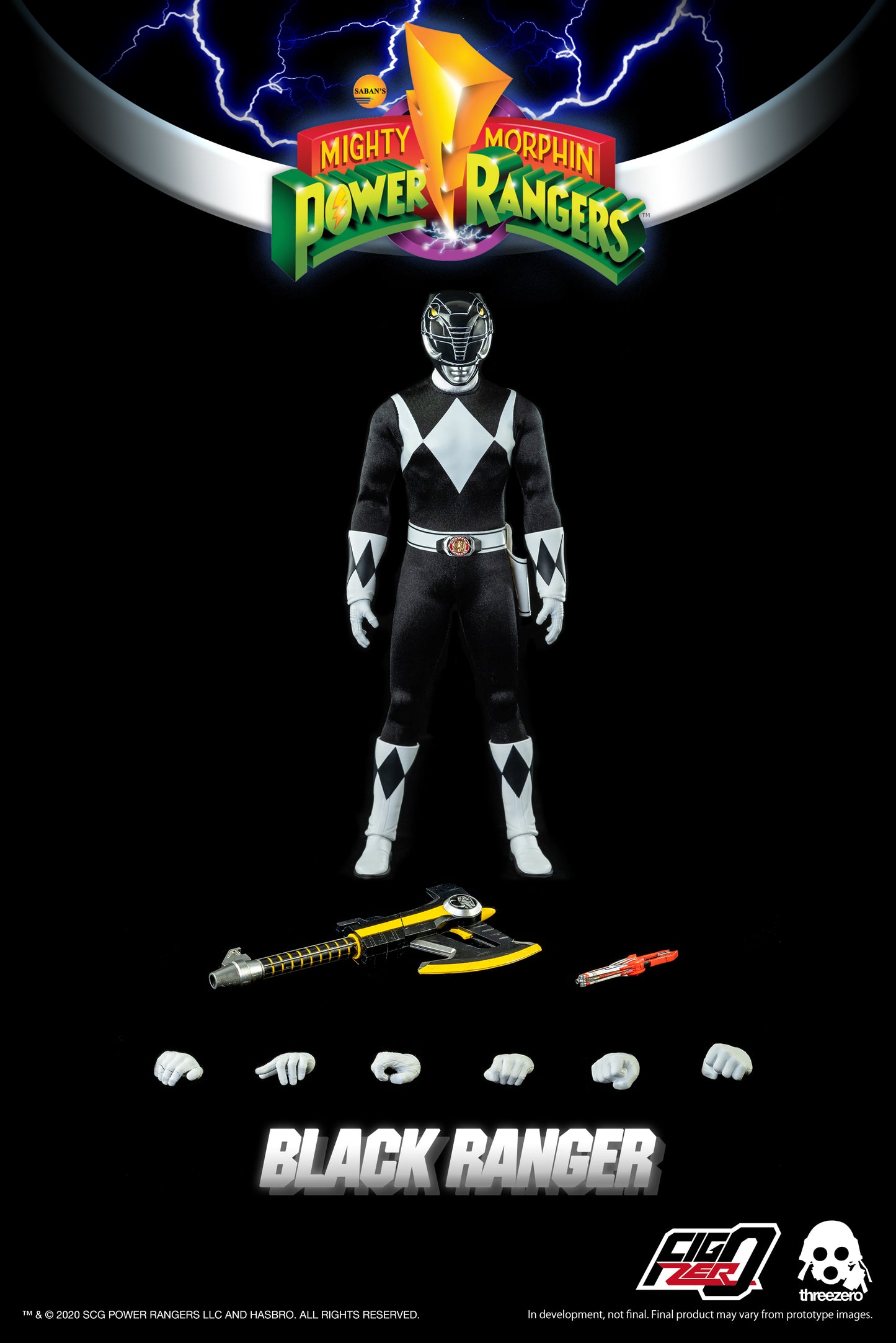 1/6 Black Power Ranger figure