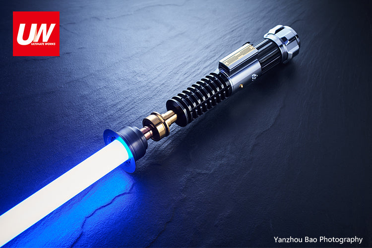 obi wan kenobi's blue lightsaber from the star wars kenobi show